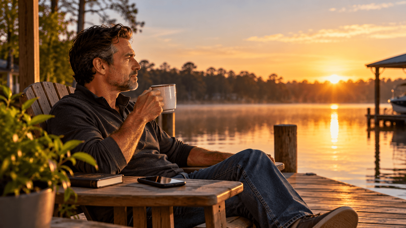 An owner at ease, away from the business